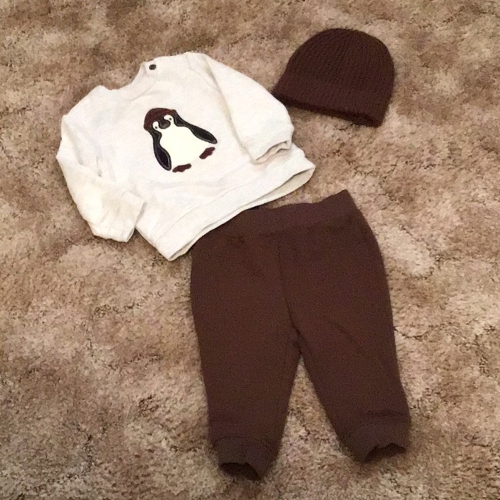 Cozy brown kids sweatpants set